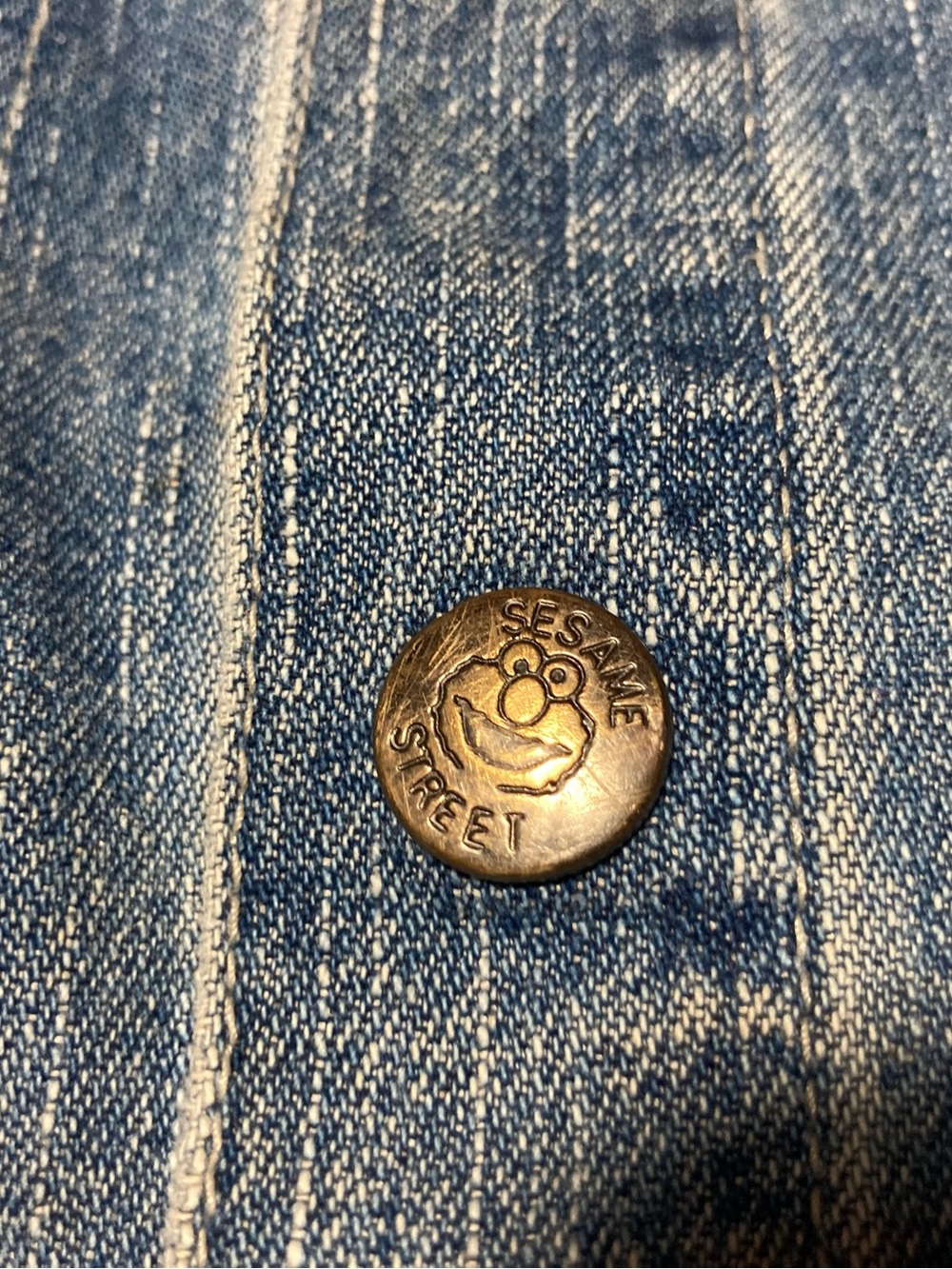 Sesame Street Vintage 2006 Denim Snap Front With Corduroy Collar Size 3T - Picture 11 of 16